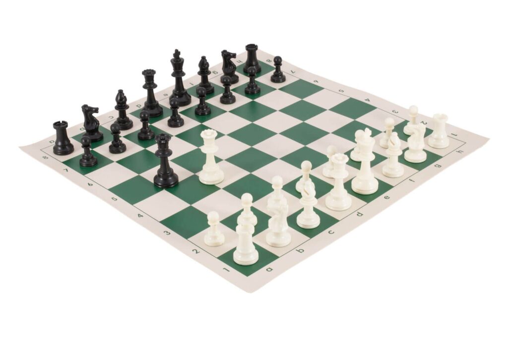 Vinyl chess board with green squares